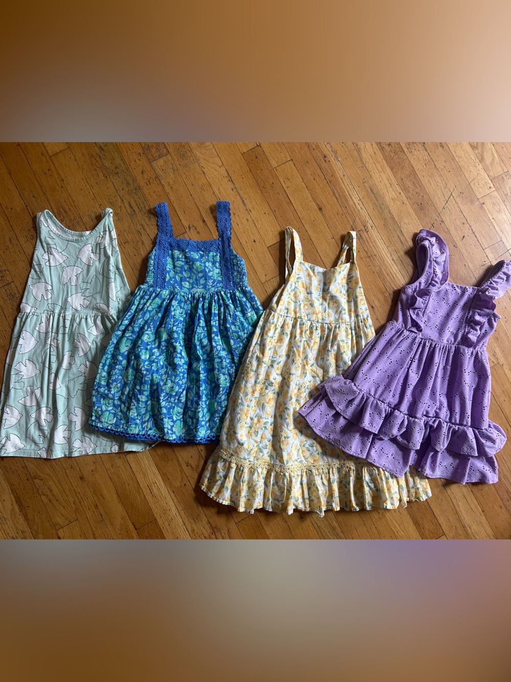 Joie Girls Summer Dress Lot in Mint, Blue, Yellow & Purple 4 dress bundle